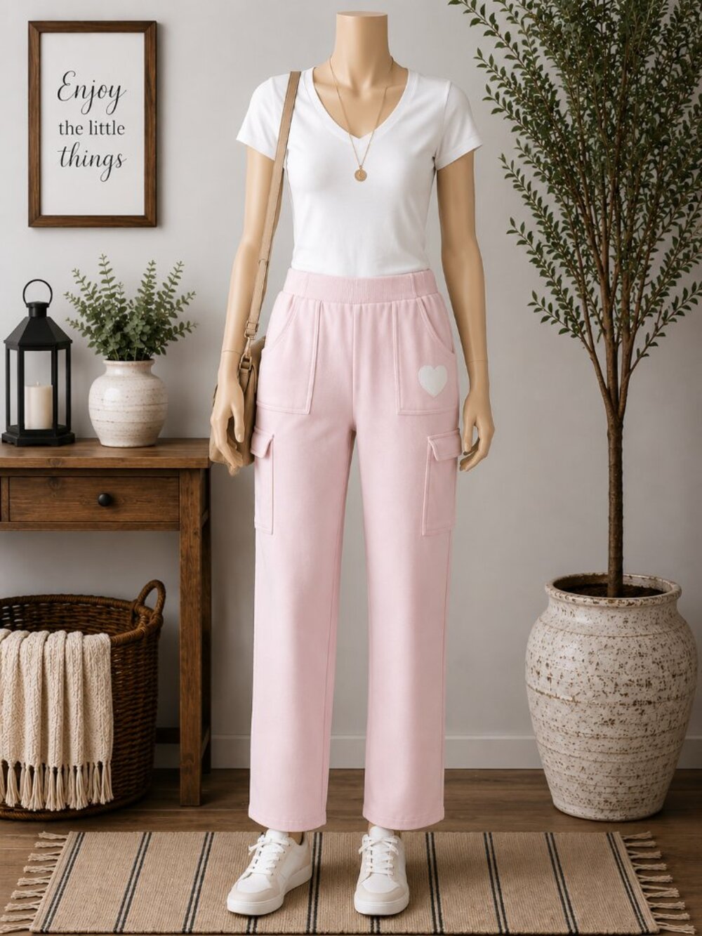 Selfie Light Pink Cargo Sweatpants – Size M (Juniors) – Gently Worn 💗